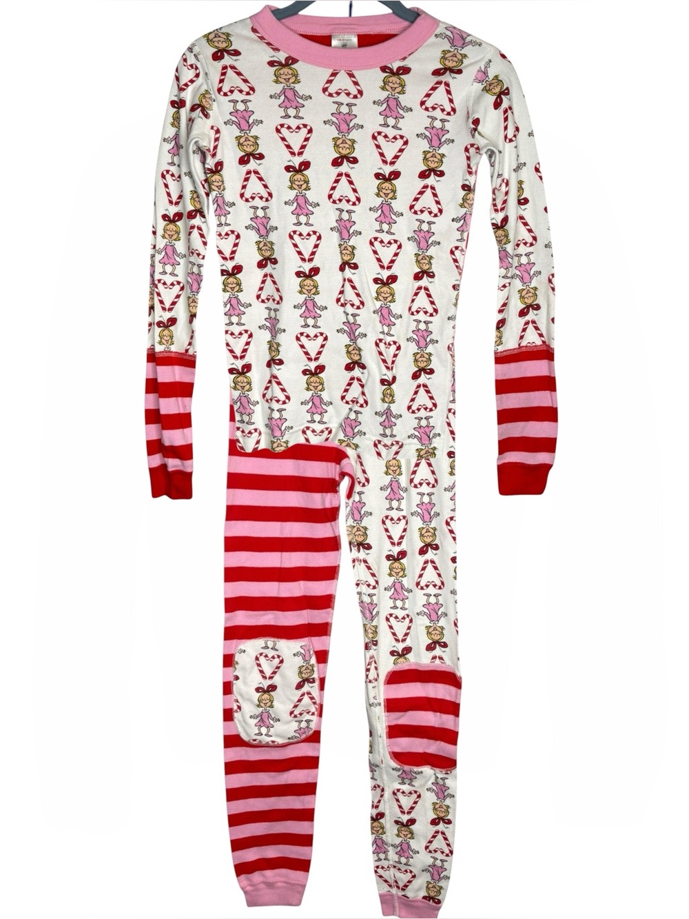 Hanna Andersson pajama set Dr. Seuss grinch Cindy Christmas Candy Cane size 12